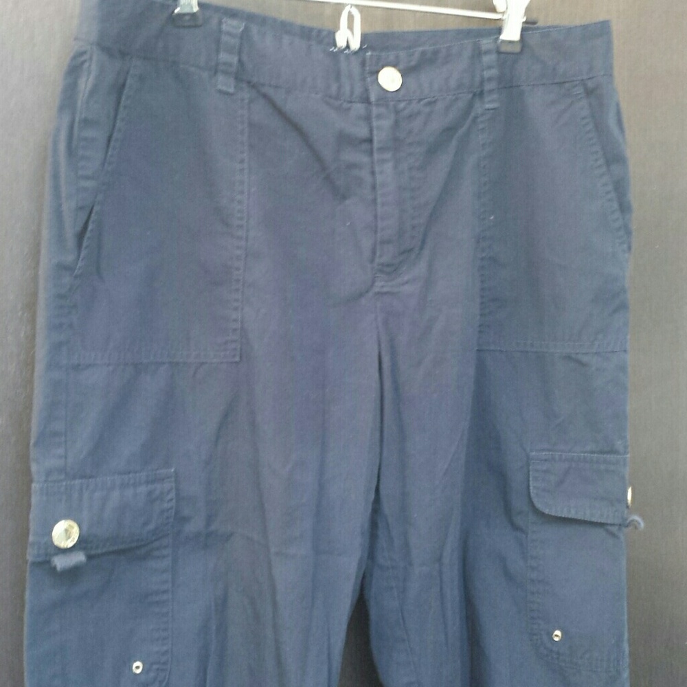Chaps Navy Cropped Cargo Pants